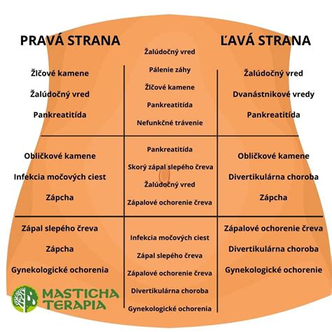 Mapa bolestí pri problémoch s pankreasom