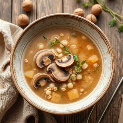 Hríbová krémová polievka s petržlenovou vňaťou a pestom