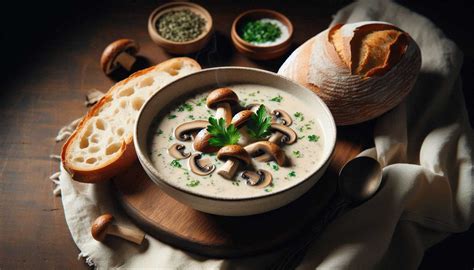 Servírovaná hríbová polievka na kyslo