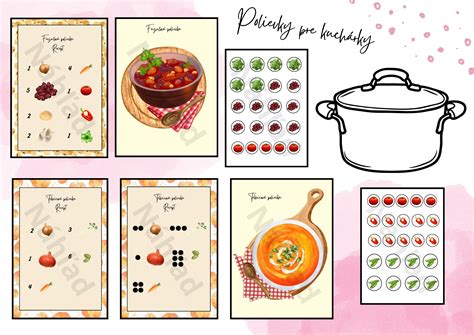 Ilustrácia rôznych druhov plniek do polievky