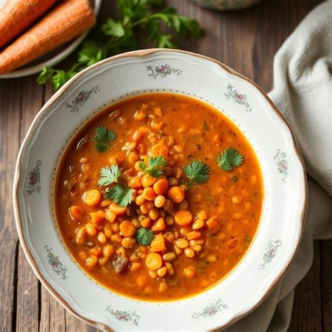 Ingrediencie na polievku z červenej šošovice