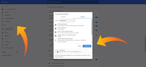 Screenshot postupu mazania cookies v Chrome