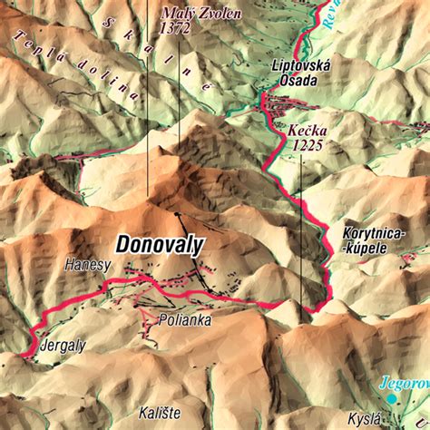 Mapa Slovenska s vyznačenou oblasťou Gápeľ (hypoteticky)