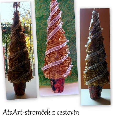 Vianočný stromček vyrobený z cestovín