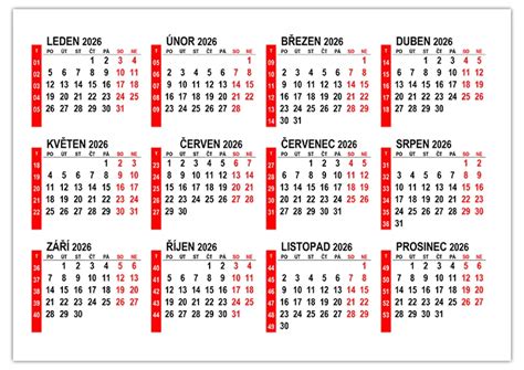 Kalendár s vyznačenými obdobiami zvýšenej potreby vitamínu C