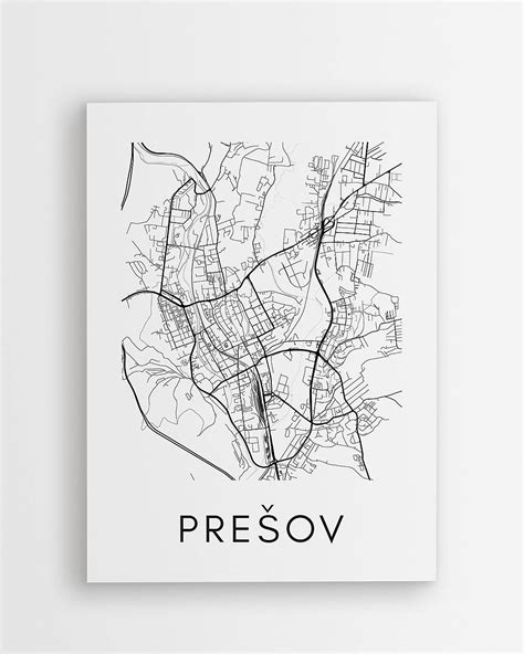 Mapa mesta Prešov s vyznačenými oblasťami donášky