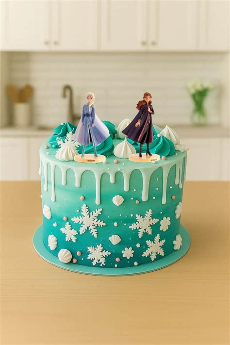 Zdobenie torty Ľadové kráľovstvo snehovými vločkami