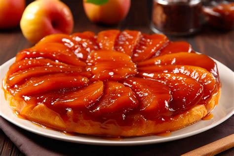 Ilustračná fotografia obráteného jablkového koláča Tarte Tatin