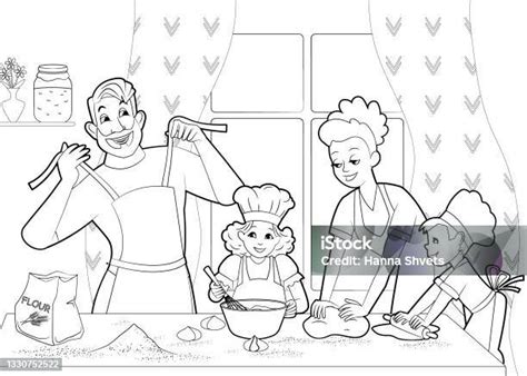 Ilustrácia babičky varí polievku