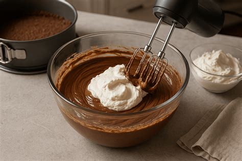 Príprava čokoládového krému s mascarpone