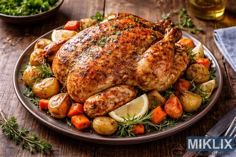 Celé pečené kura s bylinkami