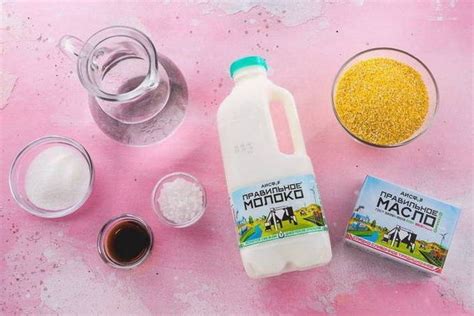 Ingrediencie na kukuričnú kašu