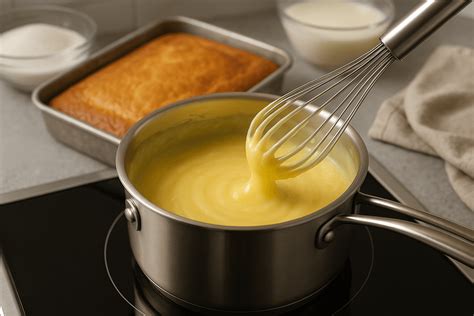 Varenie pudingu na koláč