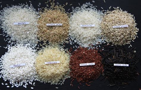 Rôzne druhy ryže na vare