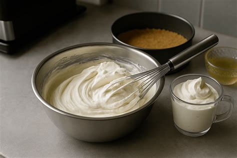 Príprava krémovej plnky na cheesecake