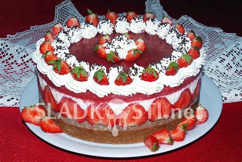 krémová torta s mascarpone a jahodovým želé