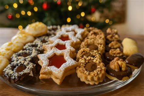 Vianočné pečivo z lístkového cesta rôznych tvarov