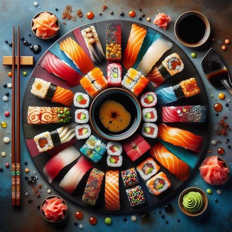 Atraktívna fotografia rôznych sushi roliek