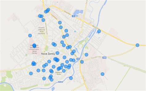 mapa reštaurácií v Nových Zámkoch s donáškovou službou
