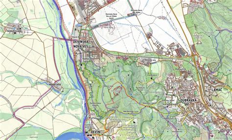 Mapa s vyznačenými reštauráciami v Devínskej Novej Vsi