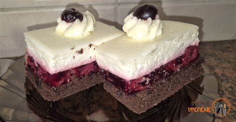 Vrstvené višňové rezy s mascarpone