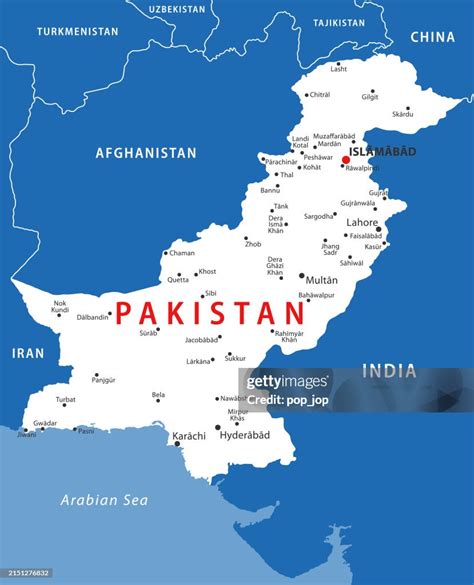 Mapa Pakistana s vyznačenou oblasťou Hunza