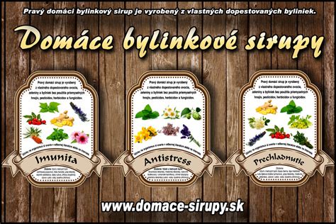 Ilustrácia rôznych druhov domácich sirupov