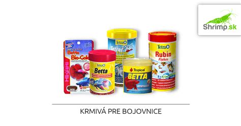 Rôzne druhy krmiva pre bojovnice