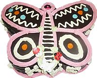 Torta v tvare motýľa s farebnými krídlami