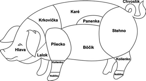 Rôzne druhy bravčového mäsa vhodné na pečenie