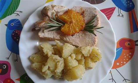 Morčacie prsia s pomarančom a zemiakmi