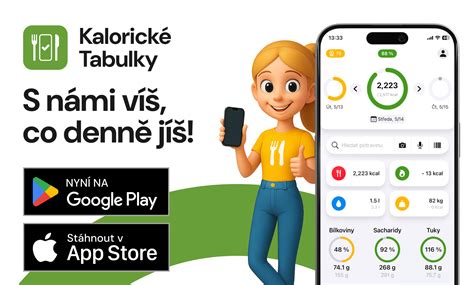 ilustrácia mobilnej aplikácie s kalorickými tabuľkami