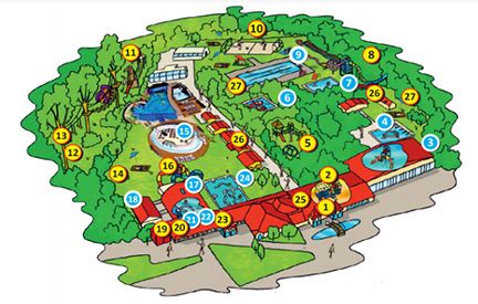 Mapa bazénov termálneho kúpaliska Veľký Meder