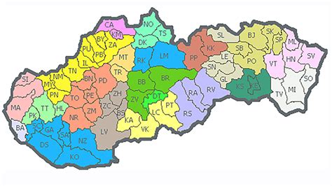 Mapa Slovenska zobrazujúca regionálne rozdiely v miere chudoby