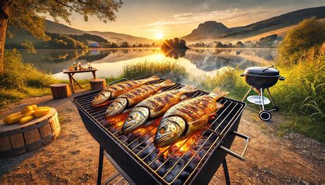 Rôzne druhy rýb pripravené na grile