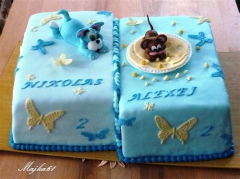 Torta pre dvojičky s rozdelenými motívmi