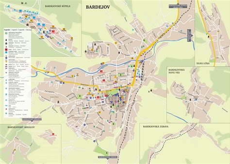 Mapa Bardejovských Kúpeľov a okolia