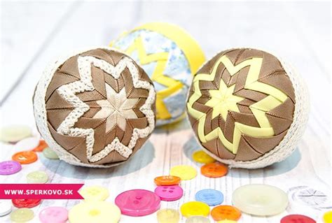 Ukážka techniky falošný patchwork na polystyrénovej guľe