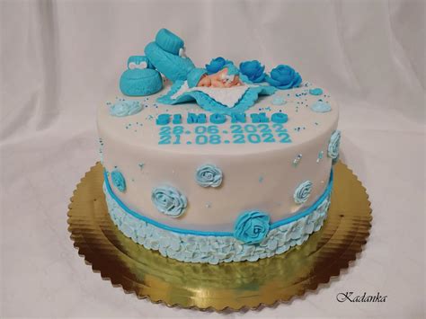 Ukážky tort na krstiny s modrou stužkou
