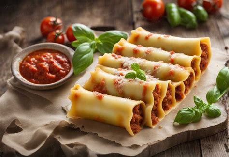 Štruktúra cannelloni s mäsovou náplňou