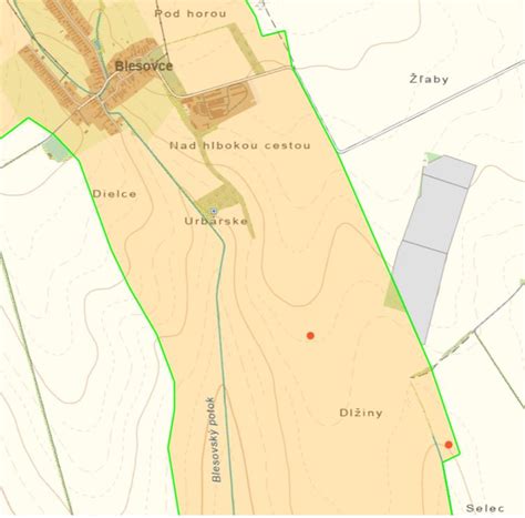 Mapa s vyznačeným umiestnením farmárskej tržnice