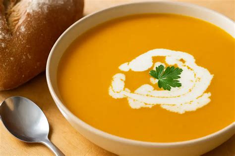 miska krémovej tekvicovej polievky