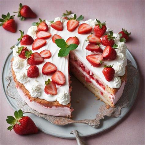 Jahodová torta s krémovou plnkou