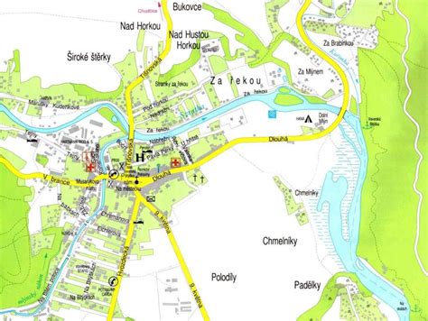 Mapa obce Hubová a jej okolie