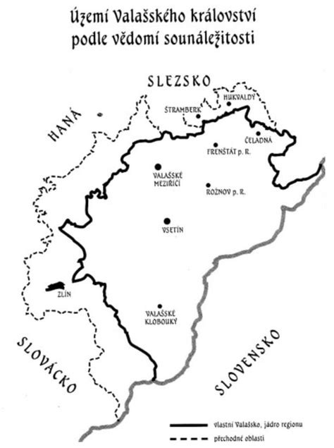Ilustračná mapa regiónu Valašsko