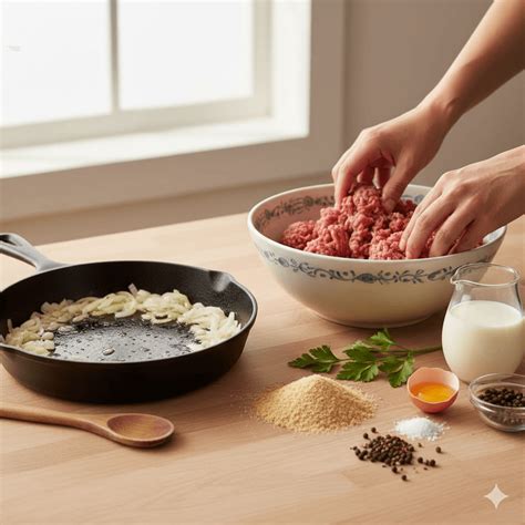 Mleté mäso v mise pripravené na tvarovanie guliek