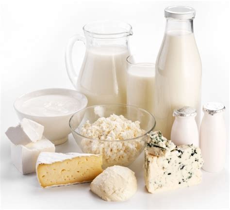 Rozličné mliečne výrobky z kravského mlieka