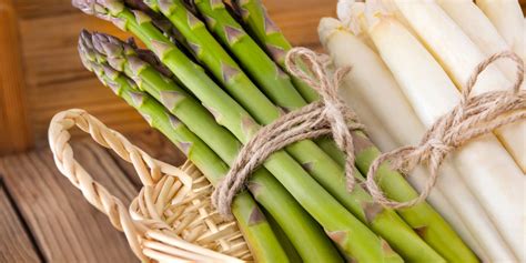 Infografika porovnávajúca zelenú, bielu a fialovú špargľu