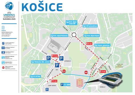 Mapa Košickej Polianky a okolia s vyznačenými reštauráciami