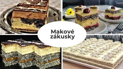 Ukážka rôznych makových zákuskov
